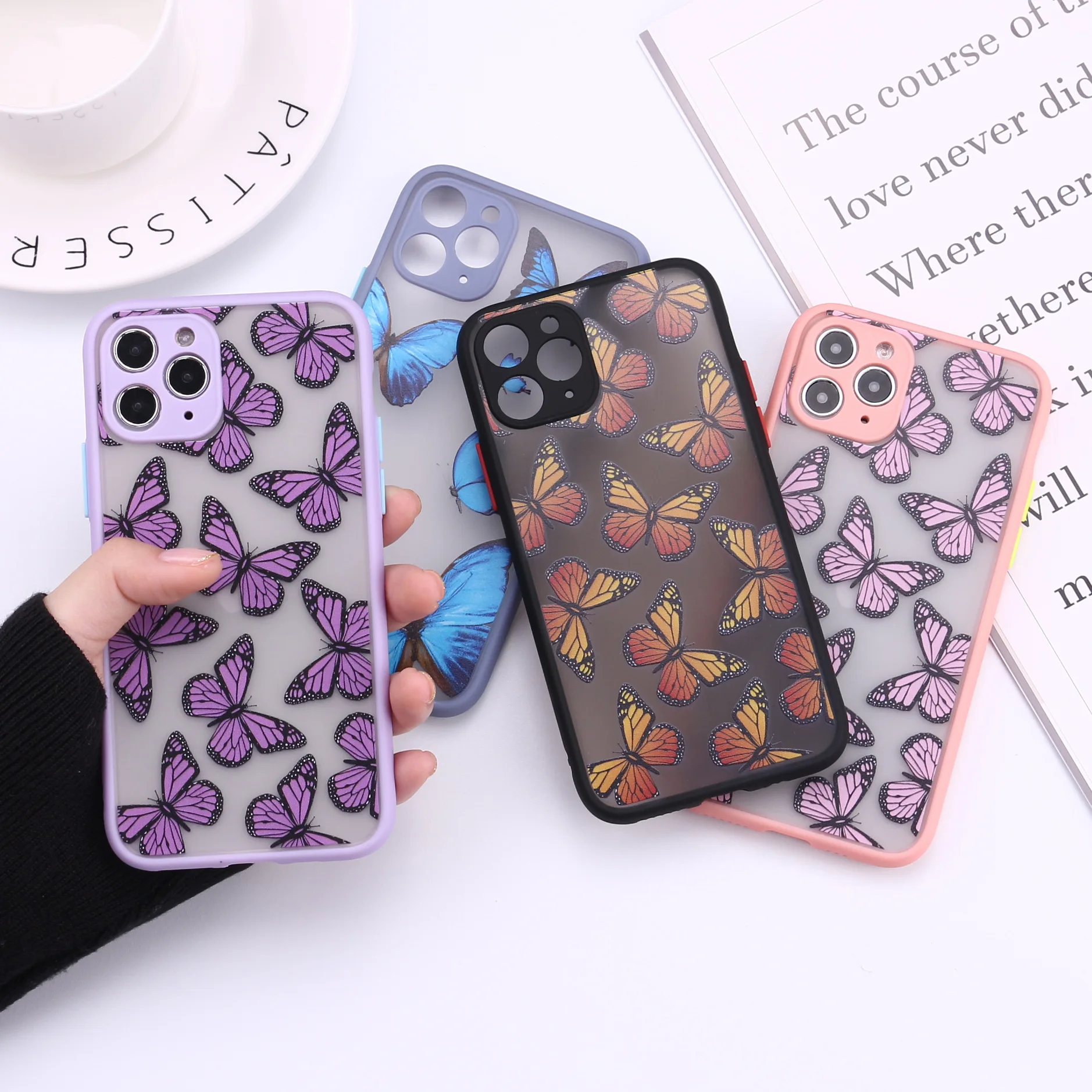 Butterfly Printed Silicone Phone Case for iPhone