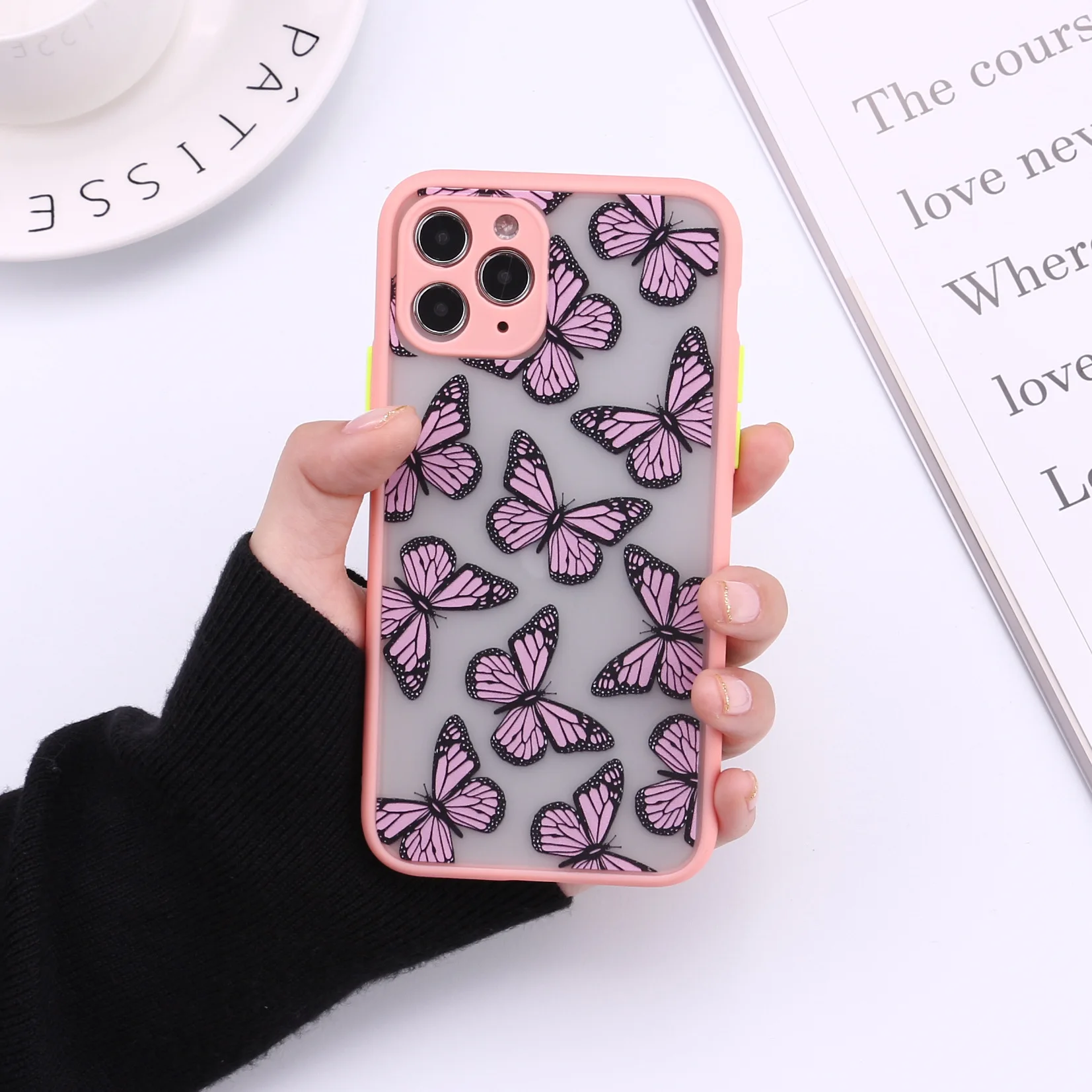 Butterfly Printed Silicone Phone Case for iPhone