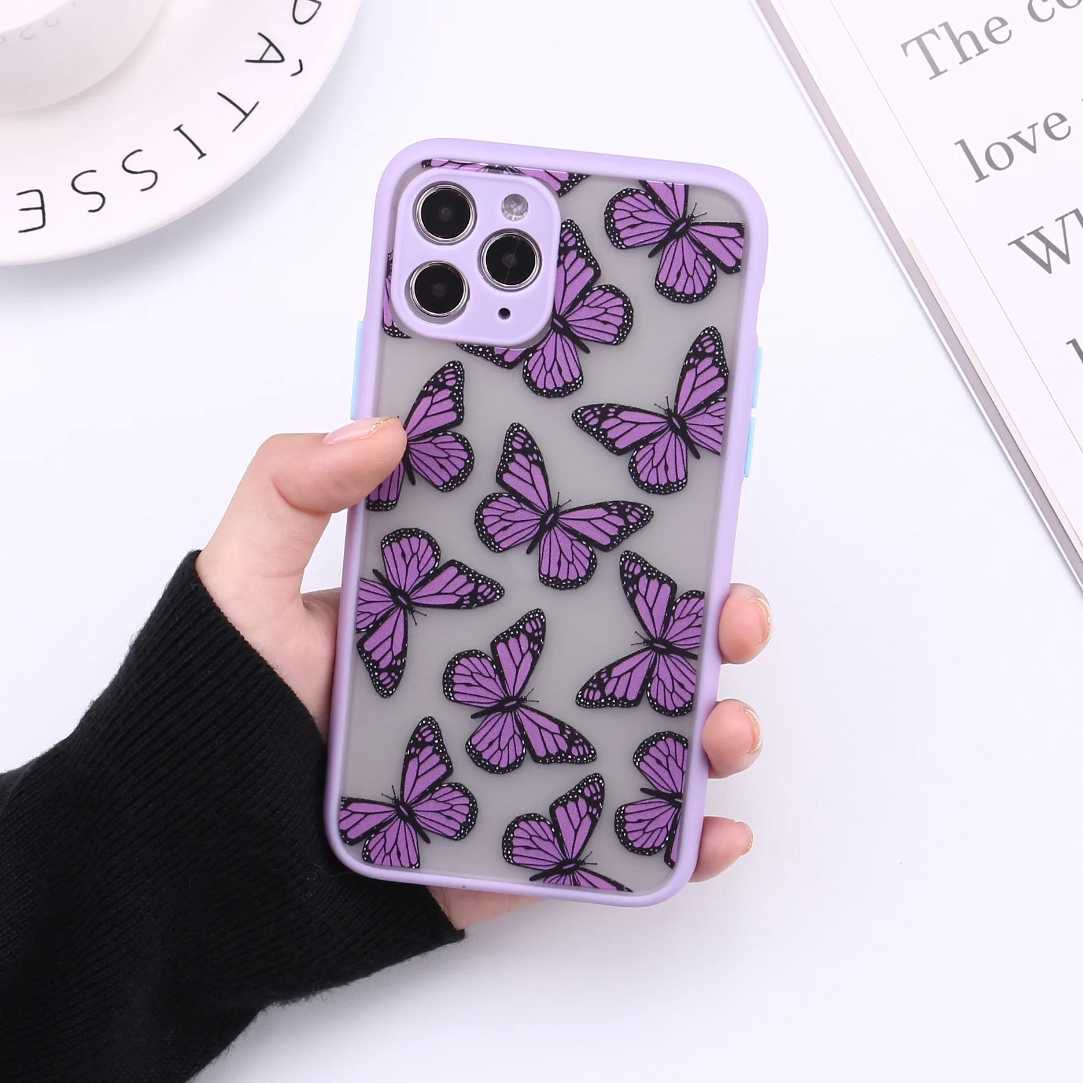 Butterfly Printed Silicone Phone Case for iPhone