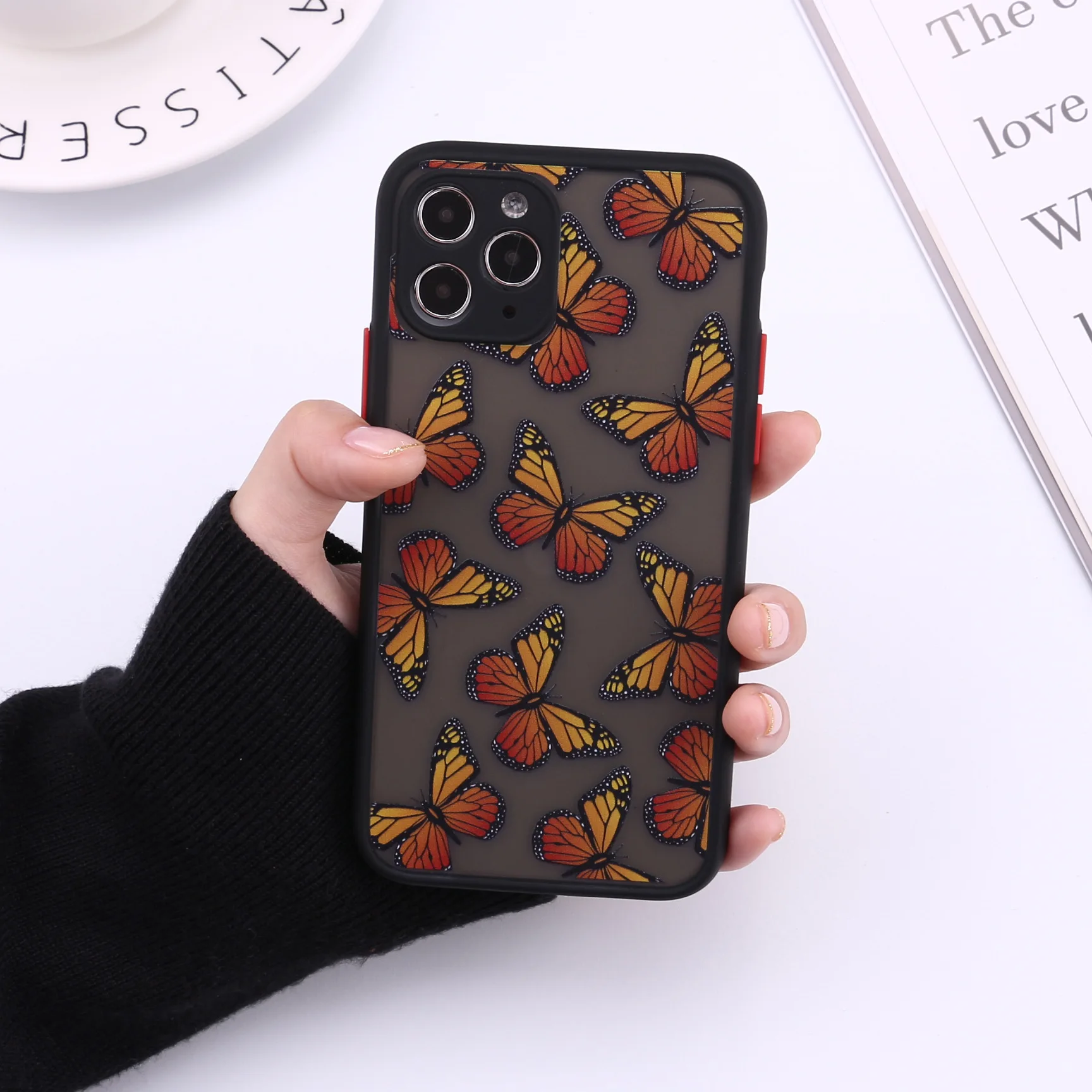 Butterfly Printed Silicone Phone Case for iPhone