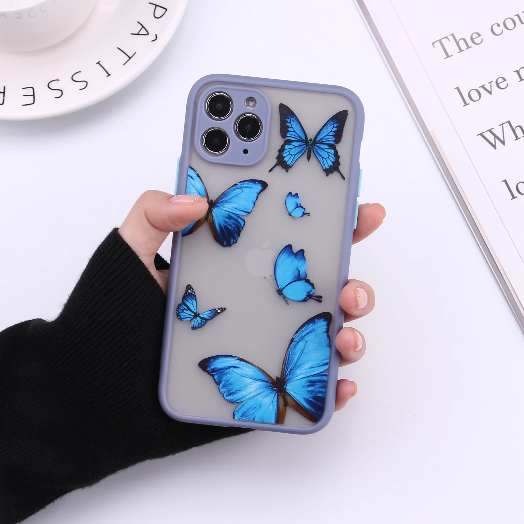 Butterfly Printed Silicone Phone Case for iPhone