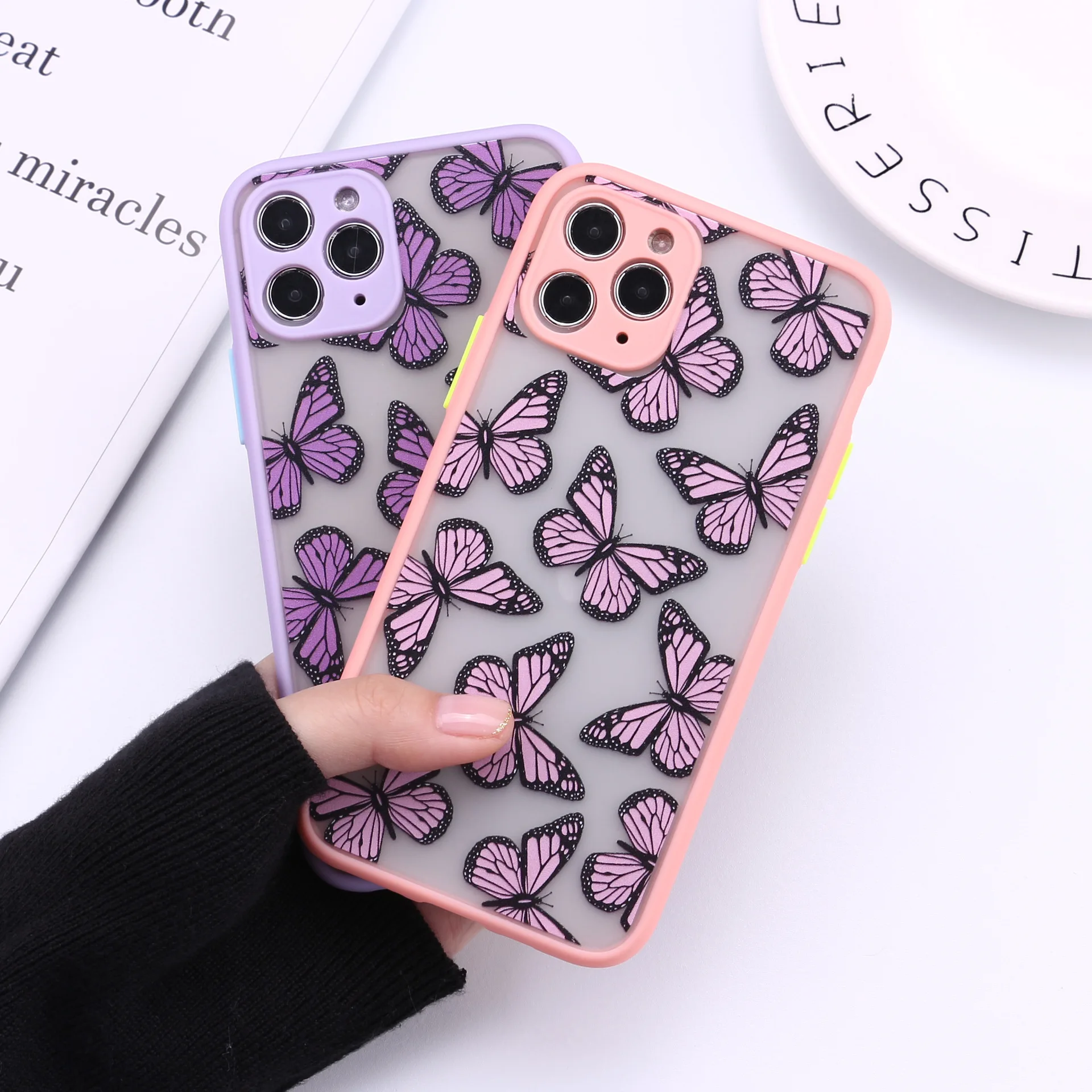 Butterfly Printed Silicone Phone Case for iPhone