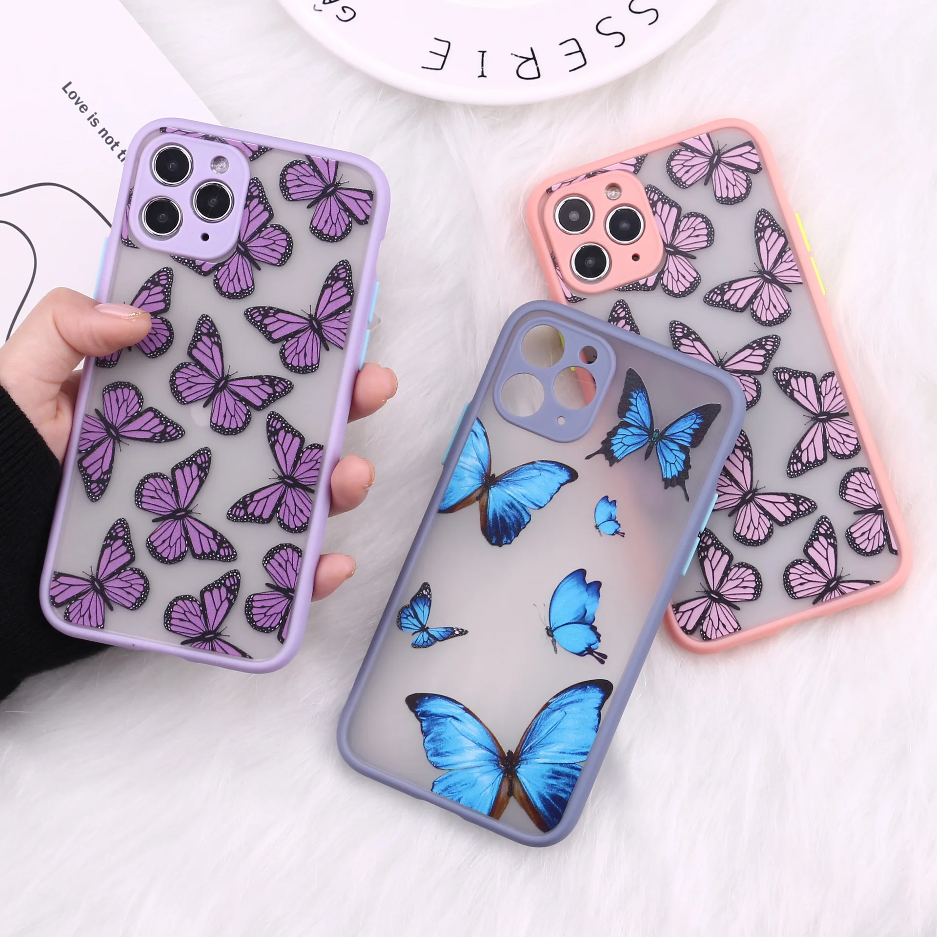 Butterfly Printed Silicone Phone Case for iPhone