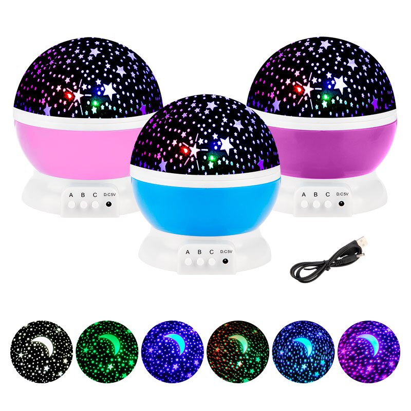 LED Starry Sky Rotating Night Light